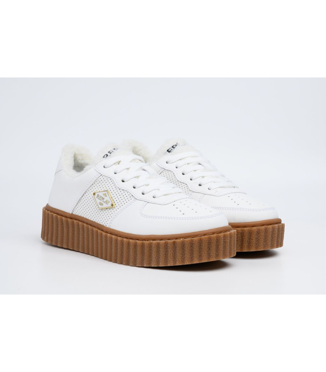 厚底ムートンローカットスニーカー 詳細画像 ホワイト 3